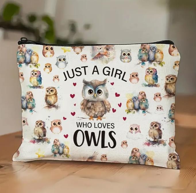 kosmetická taška - sovy