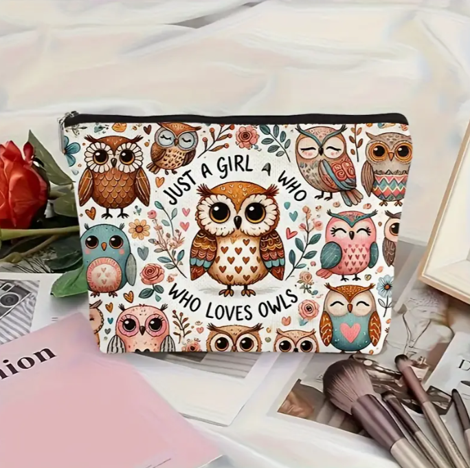 kosmetická taška - sovy