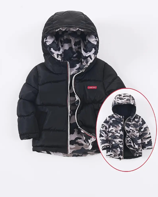 oboustranná zimní bunda s kapucí