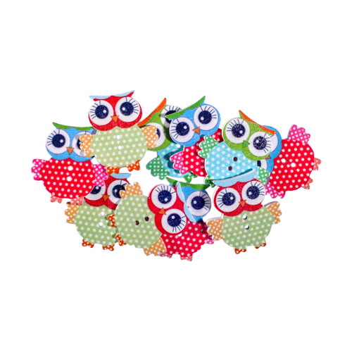 dekorace - dřevěná sova 10 kusů